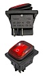 Переключатель KCD4-130/4PN FS красный (370к) 16A 250V 20A 125V