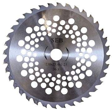 Нож (диск) для газонокосилки 36 зубов с победит. напайкой 230x25,4x1,25