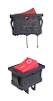 Переключатель KCD1-116/2P красный (359 к) 6A 250V 10A 125V