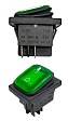 Переключатель KCD4-130/4PN FS зеленый (370з) 16A 250V 20A 125V