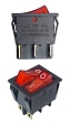 Переключатель KCD4-202/N 220V красный (369к) 16A 250V 20A 125V