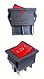 Переключатель KCD4-101/DN 220v нейтраль красный (365к) 16A 250V 20A 125V